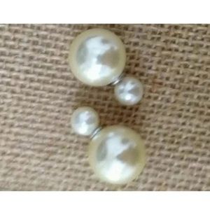 💗 Pearl Ball Earrings Double Sided NEW